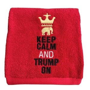 MAGA Bath Towels with Trademarked embroidered Logo KEEP CALM AND TRUMP ON